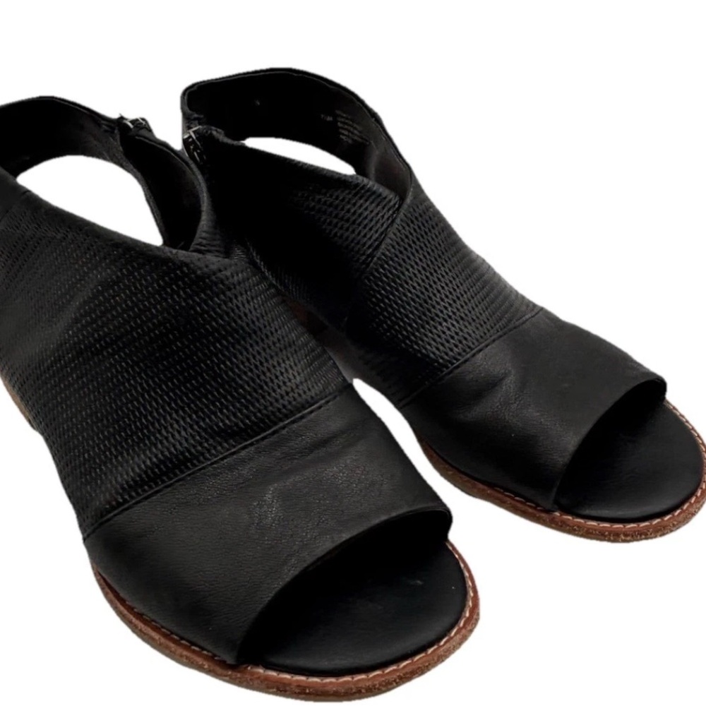 Sofft Natalia Leather Side Zip Ankle Strap Sandals Women's Sz 7.5 M Black